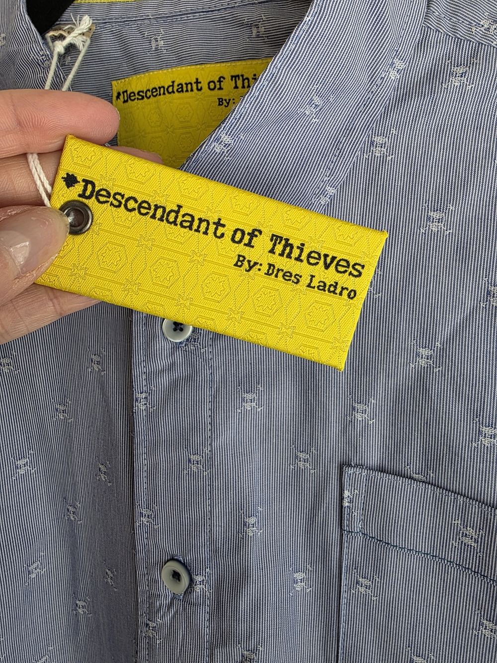 NWT Descendant of Thieves Blue Micro Stripe Shirt - Men’s XL - Limited Edition